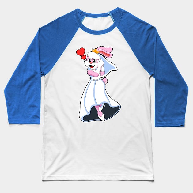 Bunny with Wedding dress & Crown Baseball T-Shirt by Markus Schnabel